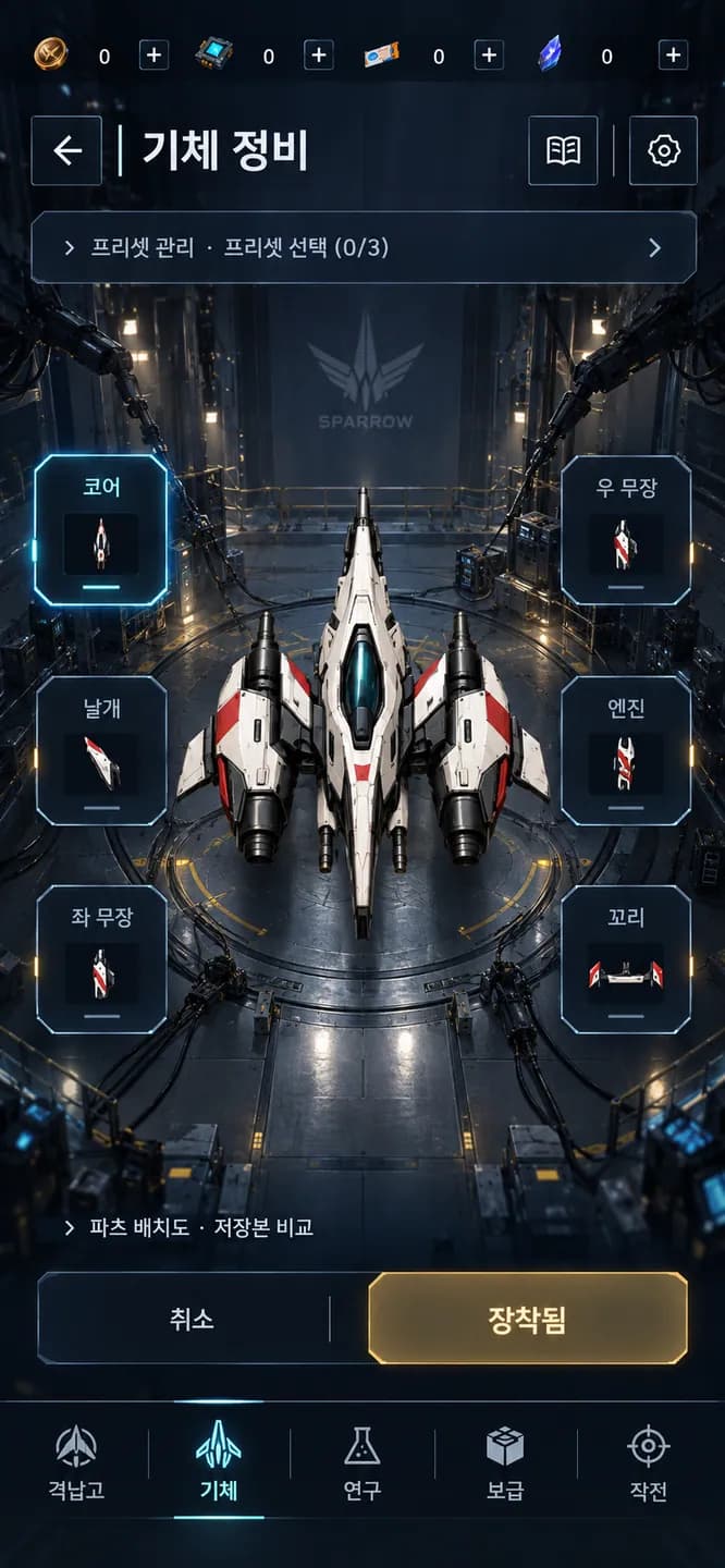 The outfitting screen